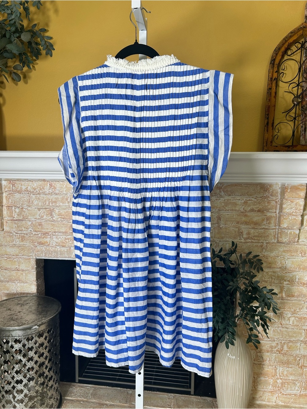 Jude Connally Blue & White Stripe Cotton Tunic Dress | XS | Coastal Resort #143 - Picture 6 of 9